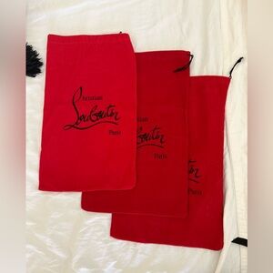 Christian Louboutin Red Dust Bags Set